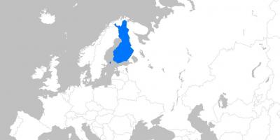 פינלנד על המפה של אירופה.